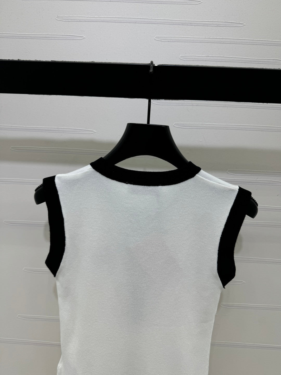 Miu Letter Embroidered Vest White Polyester