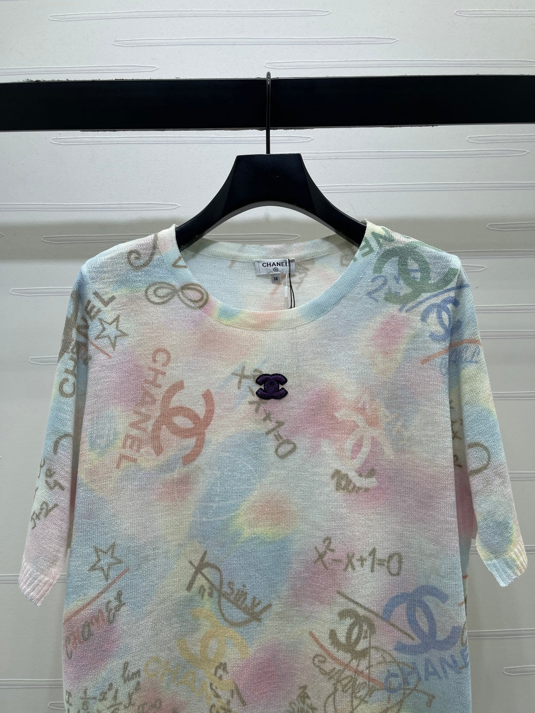 CC 26s Colorful Print Double C Knit Short Sleeve Cotton 382079