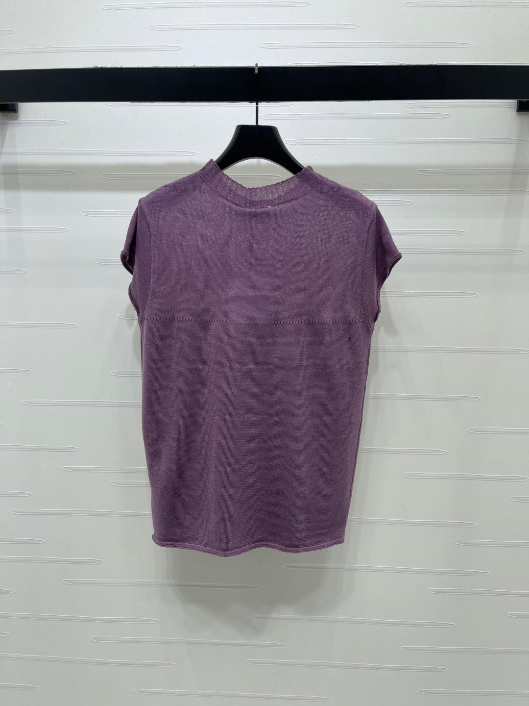CC 26s Crew Neck Knit Short Sleeve Purple Cotton 382068