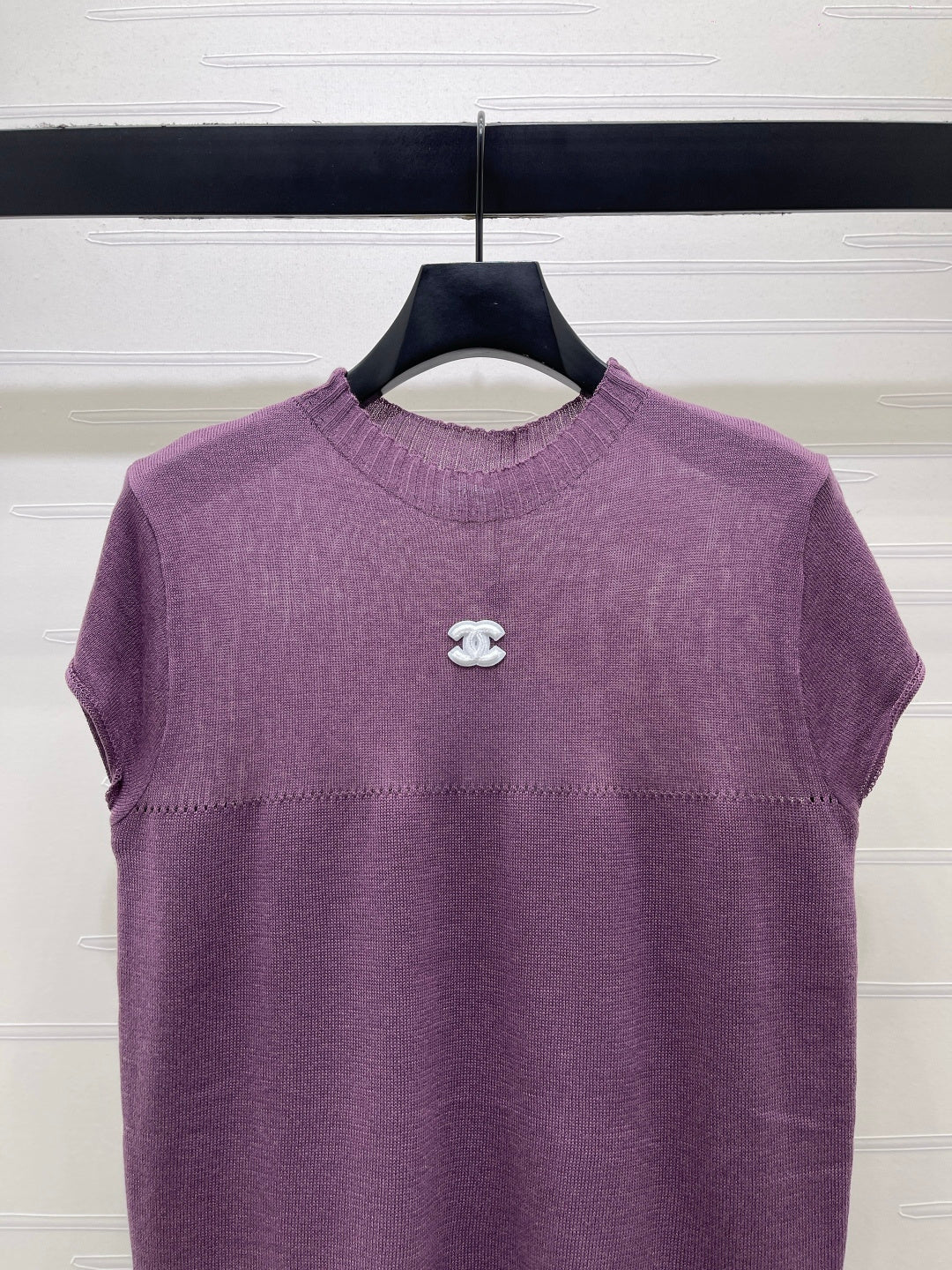 CC 26s Crew Neck Knit Short Sleeve Purple Cotton 382068