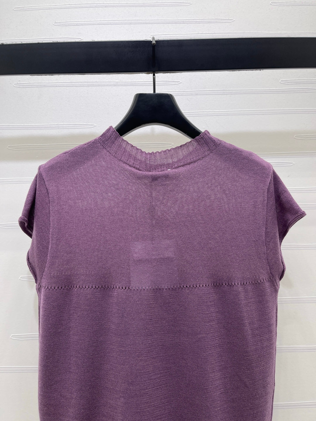 CC 26s Crew Neck Knit Short Sleeve Purple Cotton 382068