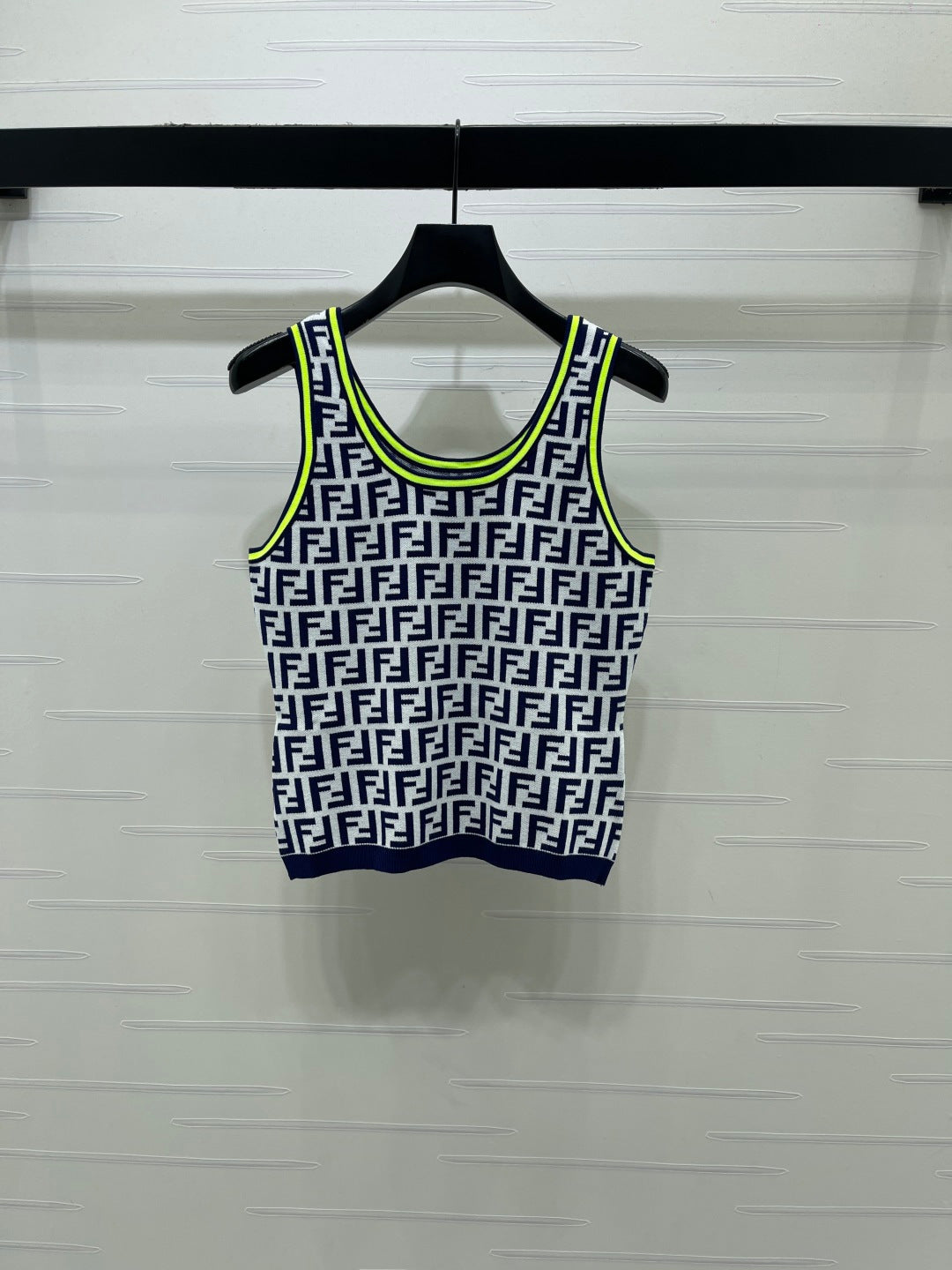 Fendi Jacquard Knit Vest Rayon Polyester 392694