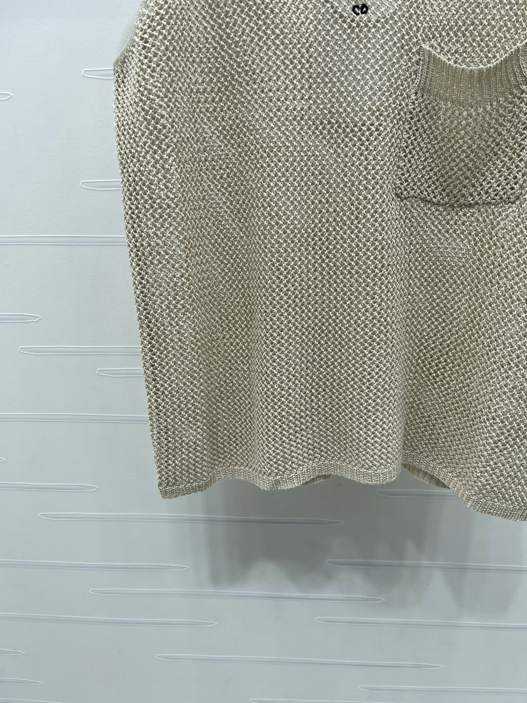 CD Hollow-Out Knit Vest Light Taupe Acrylic Cotton 397471