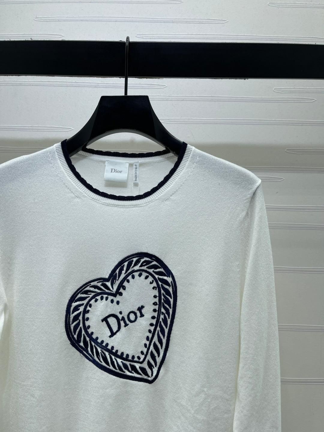 CD Qixi Long-Sleeved Sweater White Wool 410784