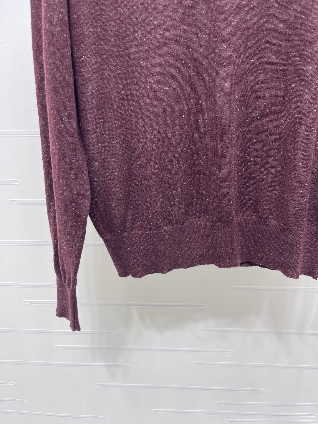 Miu 26s Knit Long-Sleeve Top Burgundy Wool 414882