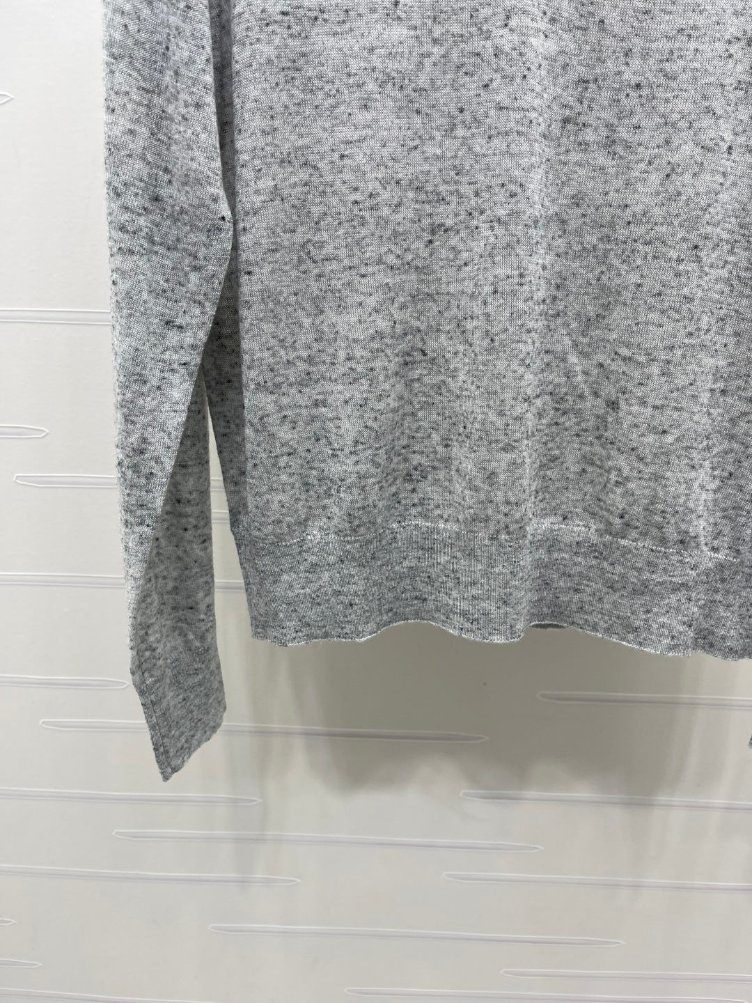 Miu 26s Knit Long-Sleeve Top Grey Wool 414881