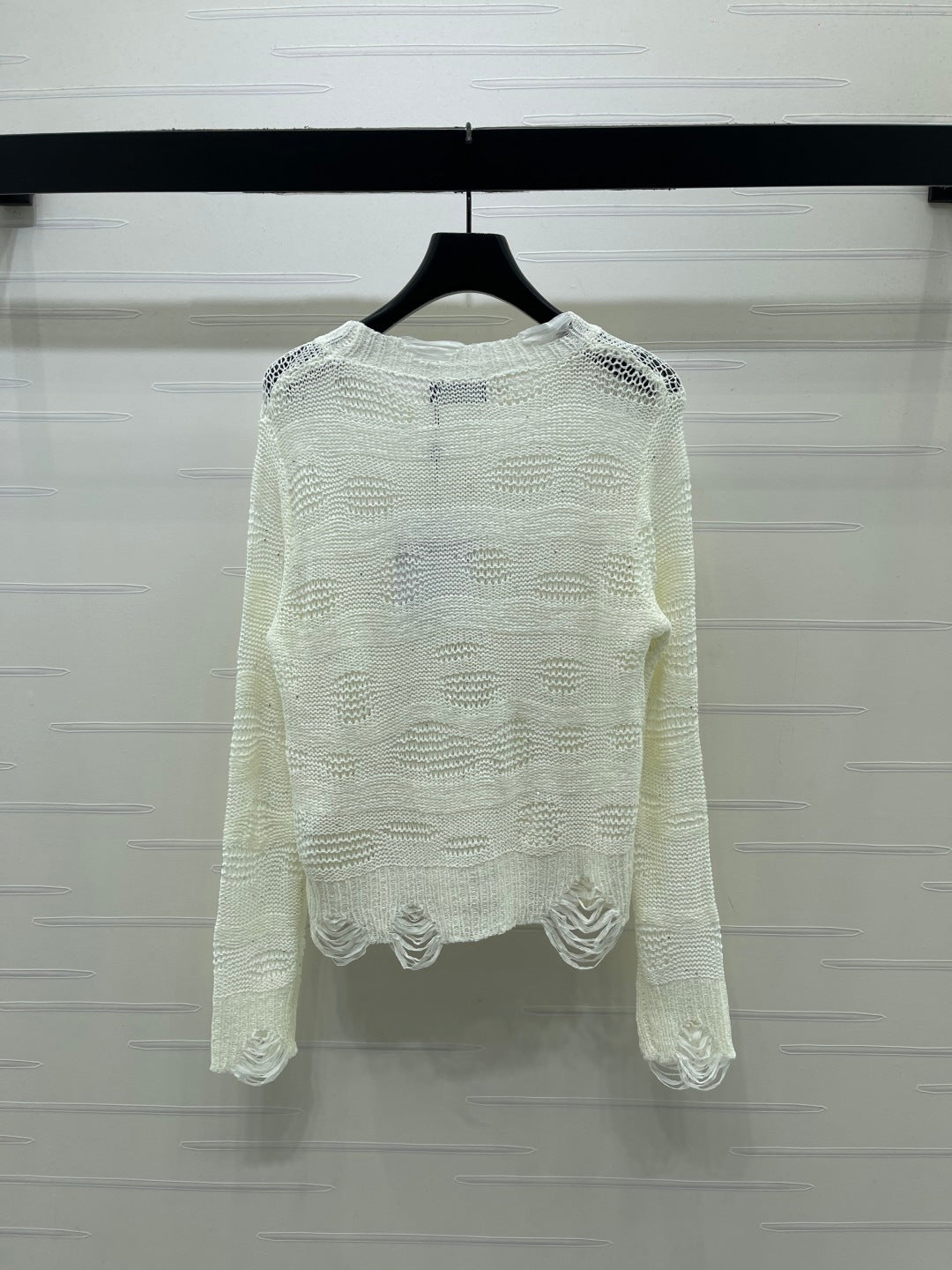 CC 26s Neck Knit Long-Sleeved Top White Wool 414885