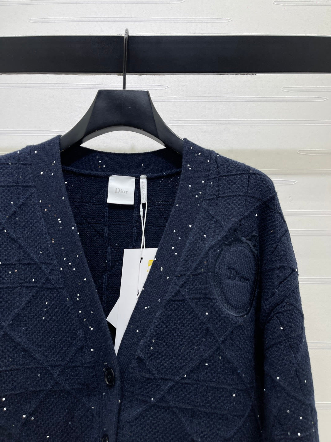 CD 26s Cannage Cardigan Wool Cashmere Navy Knit 439849