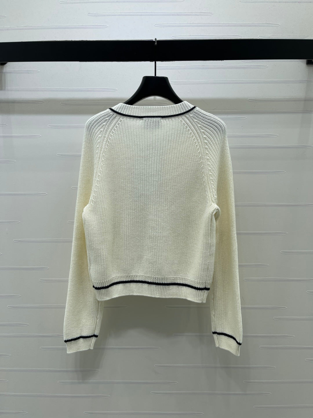 Chanel 26s Contrast Trim Knit Cardigan 439875