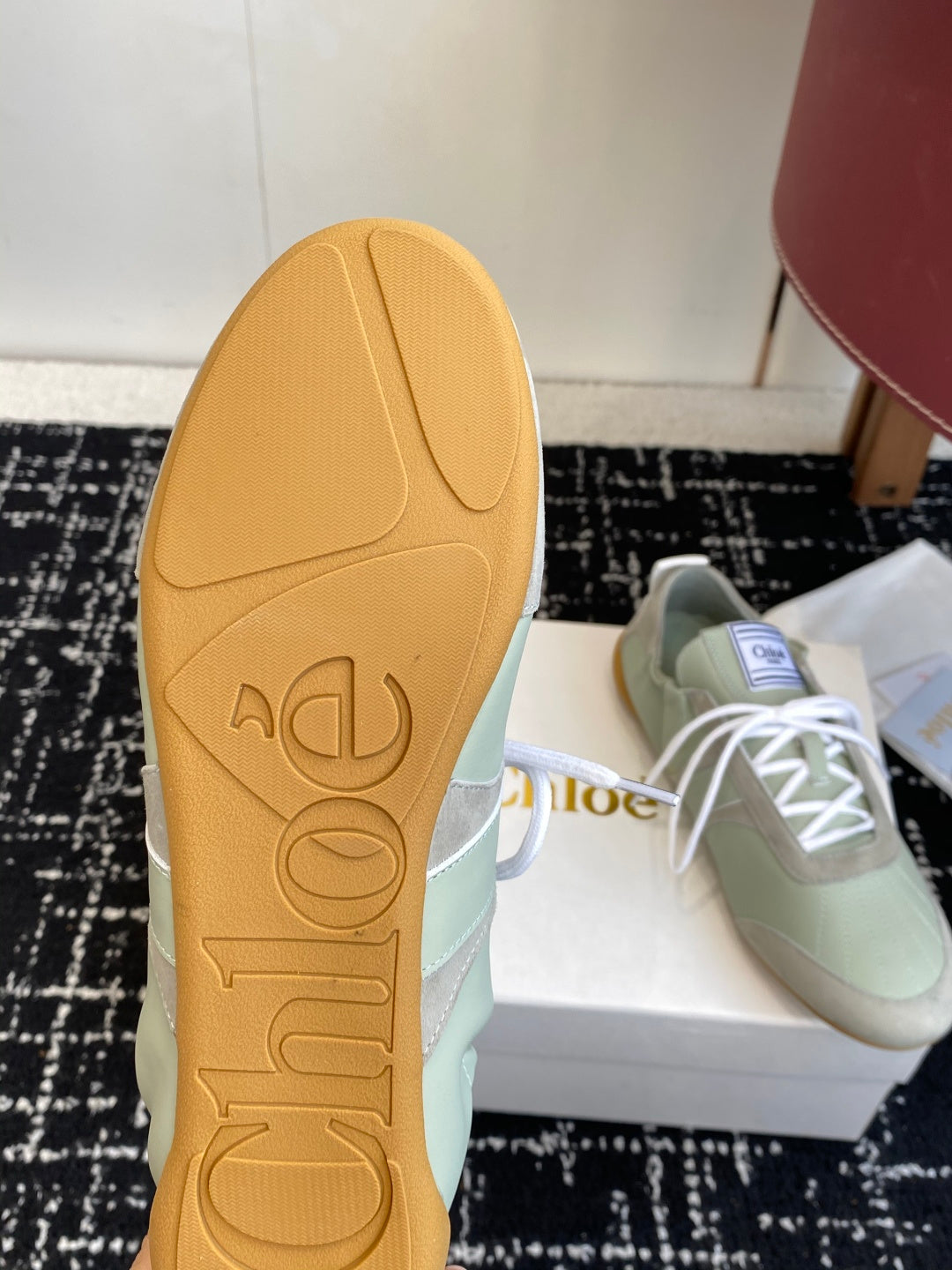 Chloé Kick Sneakers Olive Suede Lambskin 862648