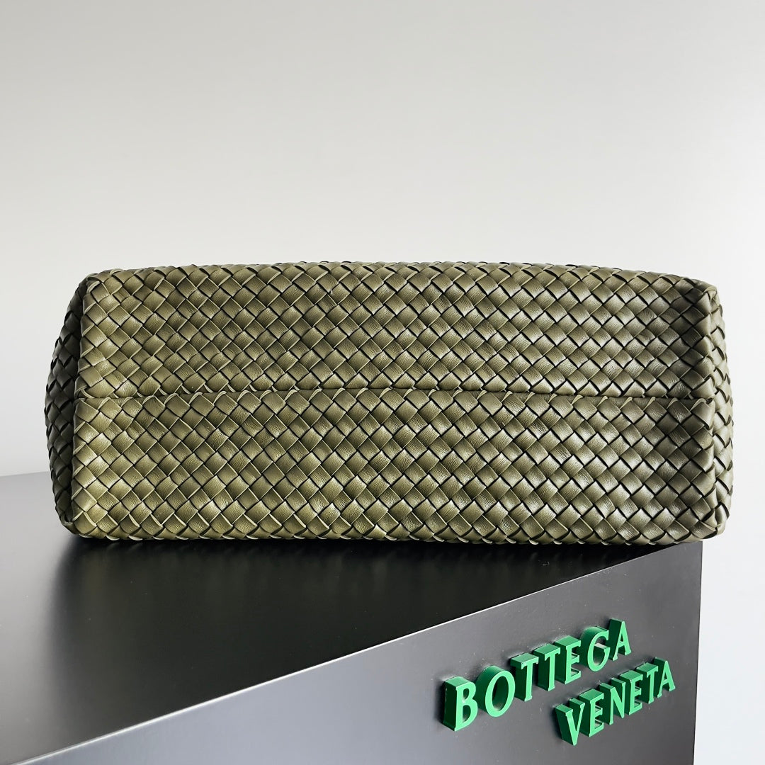 BV Large Cabat Bag 51cm Army Green Leather GHW