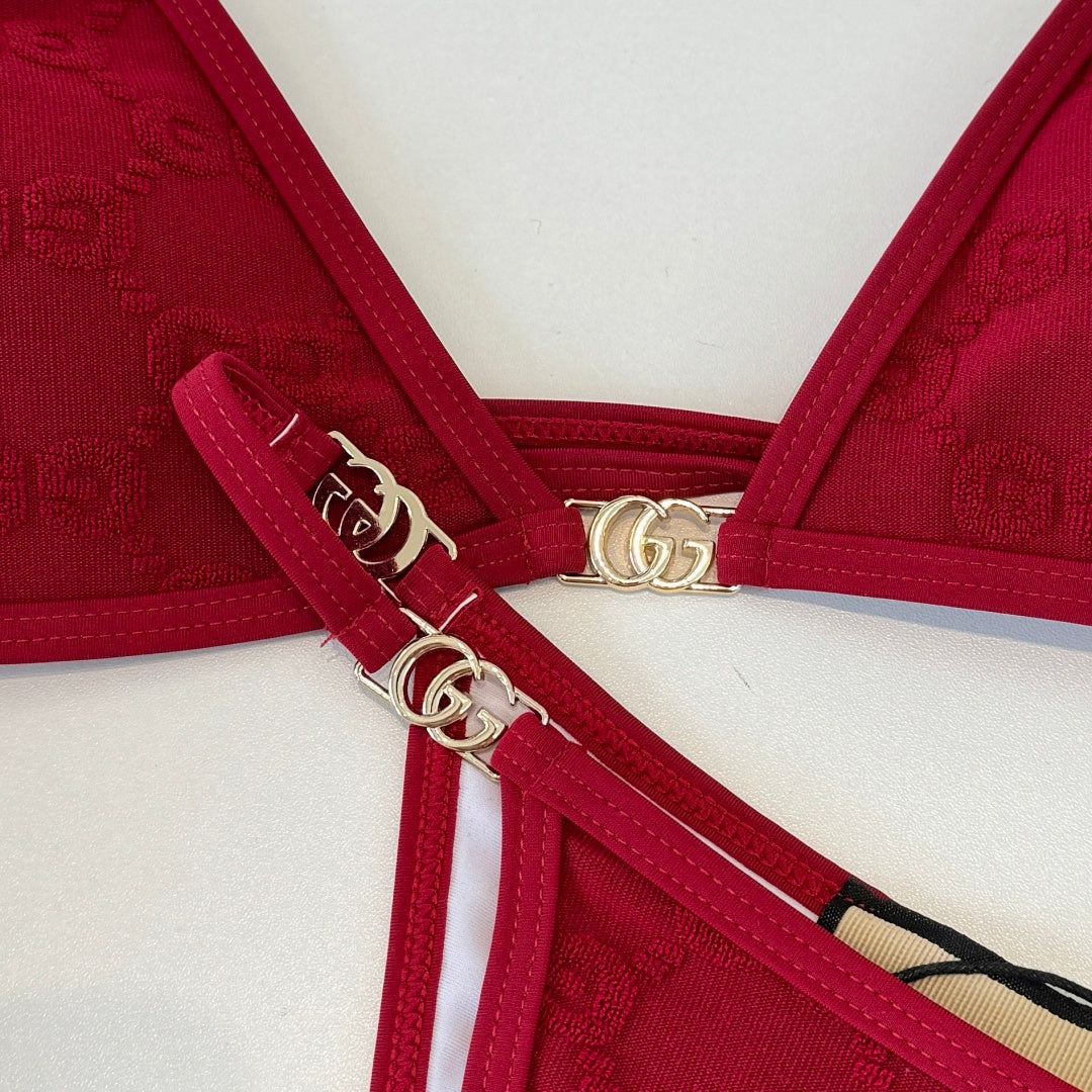 Gucci 26s Swimsuit Red Colorful Cotton 184238