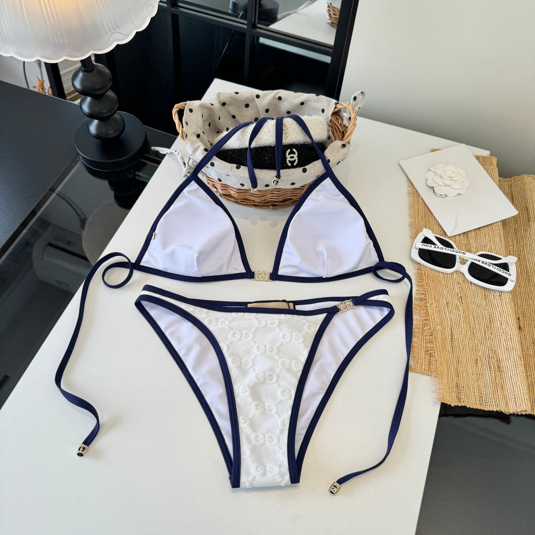 Gucci 26s Swimsuit White Colorful Cotton