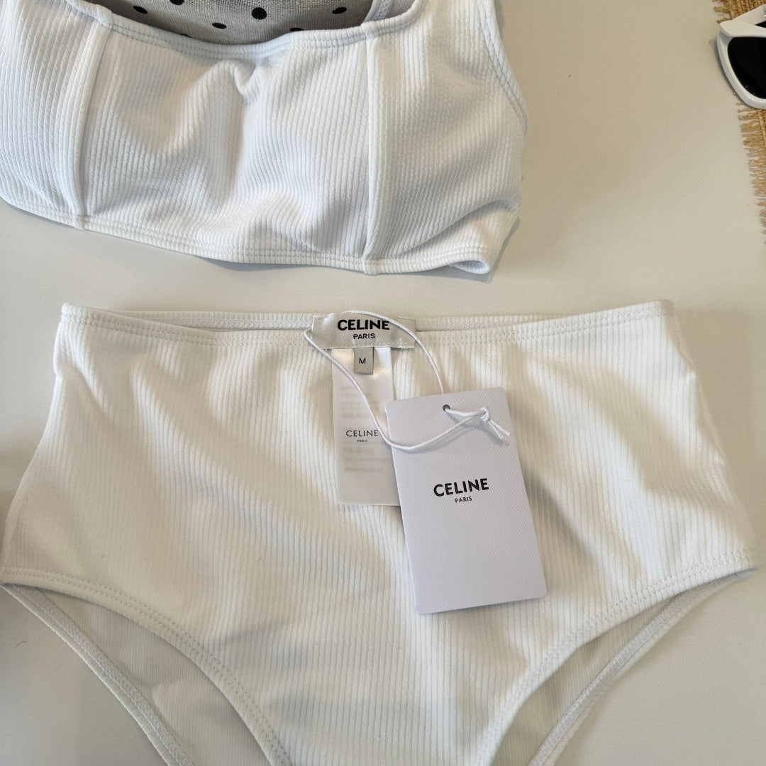 Celine 26s Two-Piece Bikini White 201805