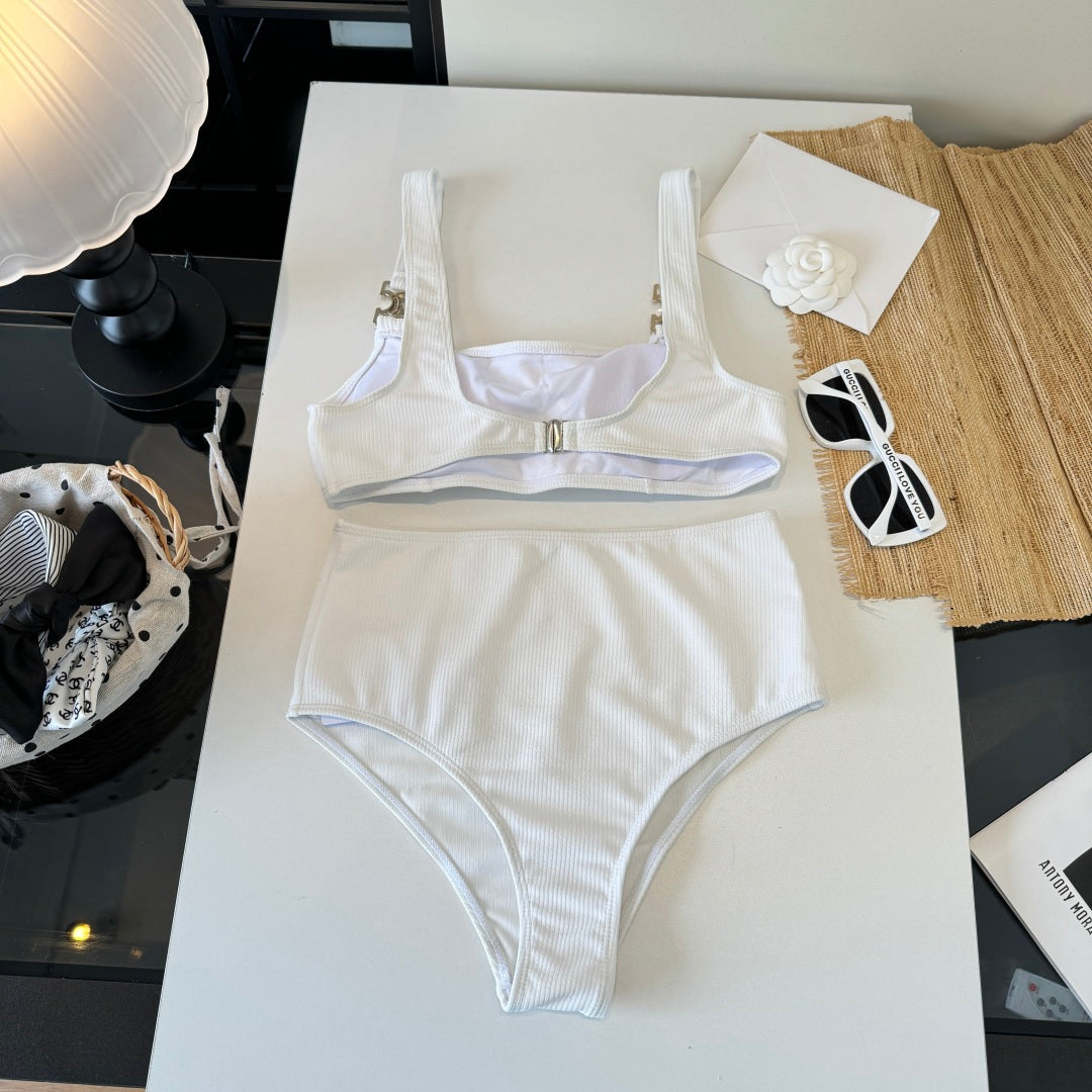 Celine 26s Two-Piece Bikini White 201805
