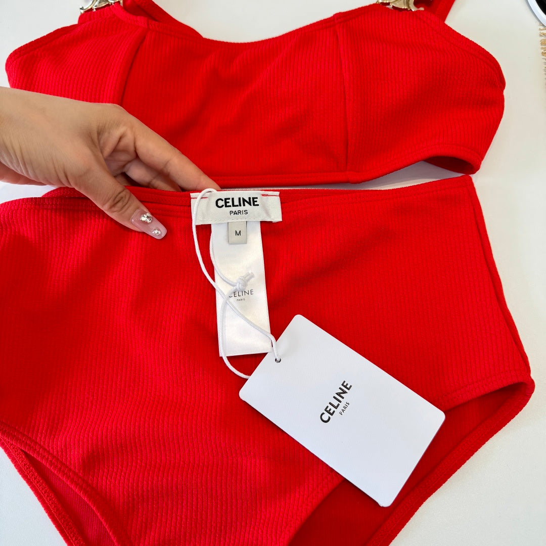 Celine 26s Two-Piece Bikini Red 201806
