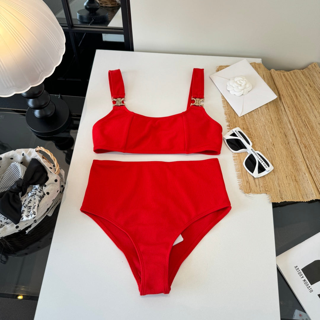 Celine 26s Two-Piece Bikini Red 201806