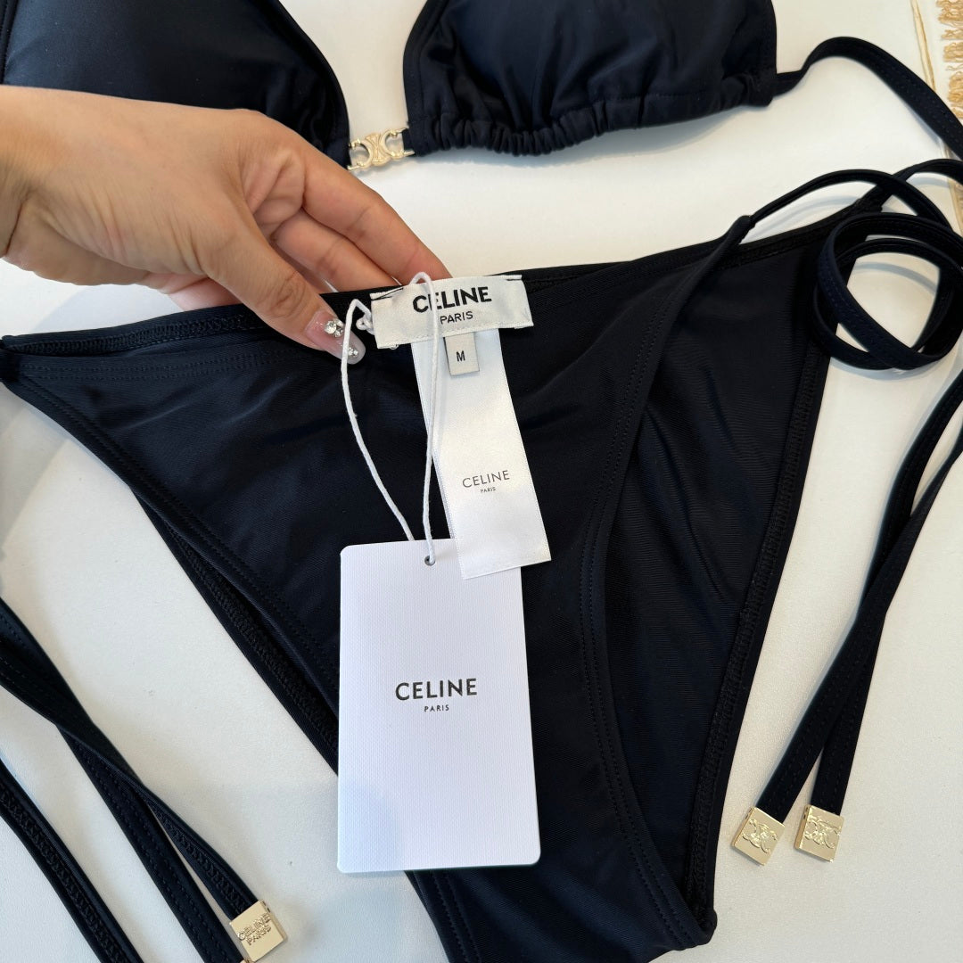 Celine Two-Piece Bikini Black 203012