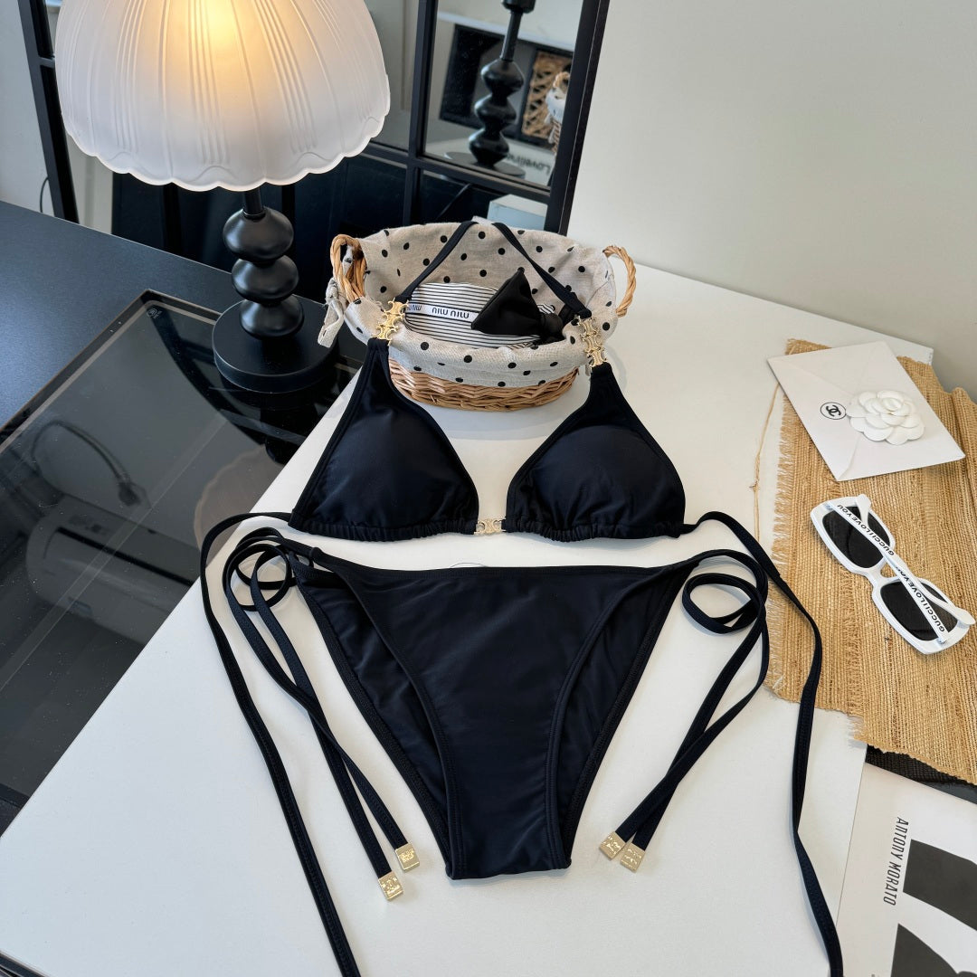 Celine Two-Piece Bikini Black 203012