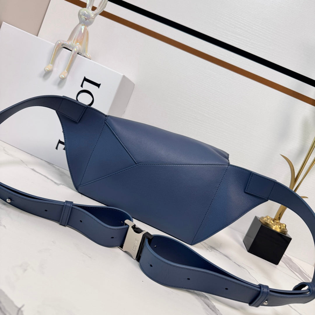 Loewe Puzzle Waist Bag 24 Navy Blue Cowhide
