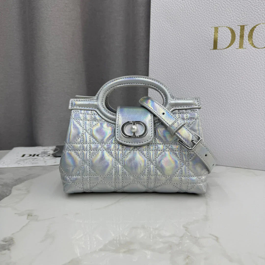 Dior 2026 Jolie Top Handle Mini Chain Handbag 18.5cm Grained Calfskin