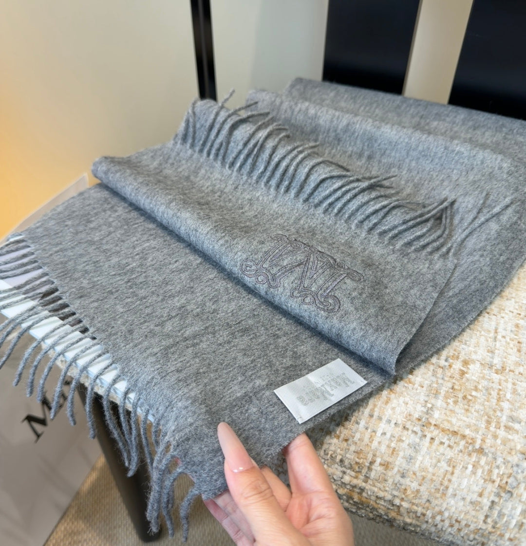 MaxMara Scarf 36*190cm Grey Cashmere 207627