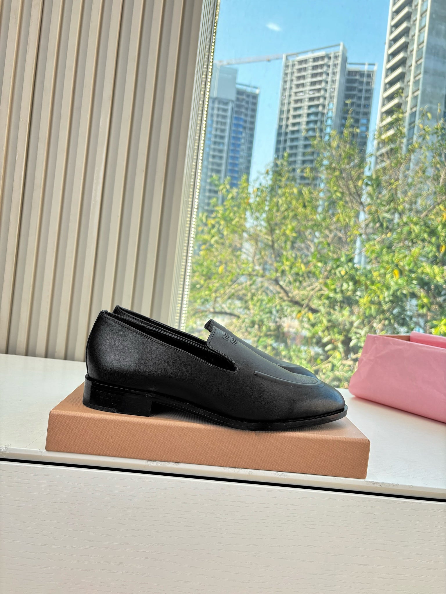 Miu 26s Loafers In Black Lambskin