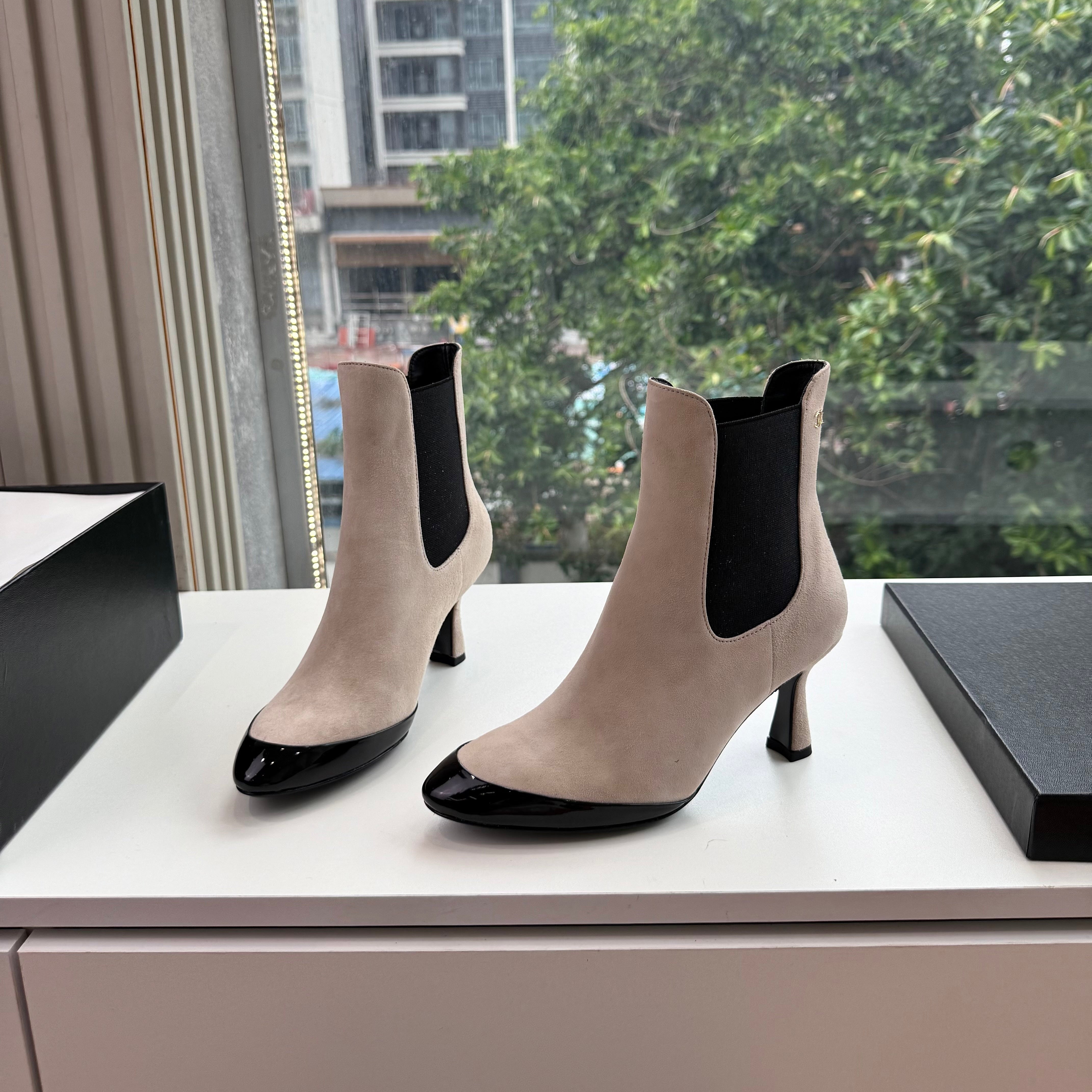 CC 26s Boot Black Khaki Suede Patent Leather 916018