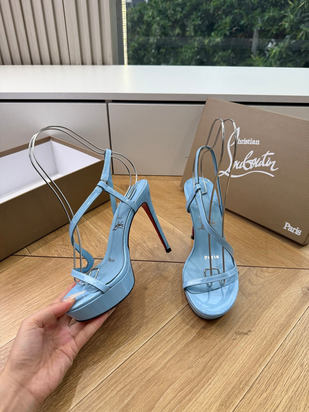 CL 26s Rosalie Alta 15cm Sandal Blue Leather 932670