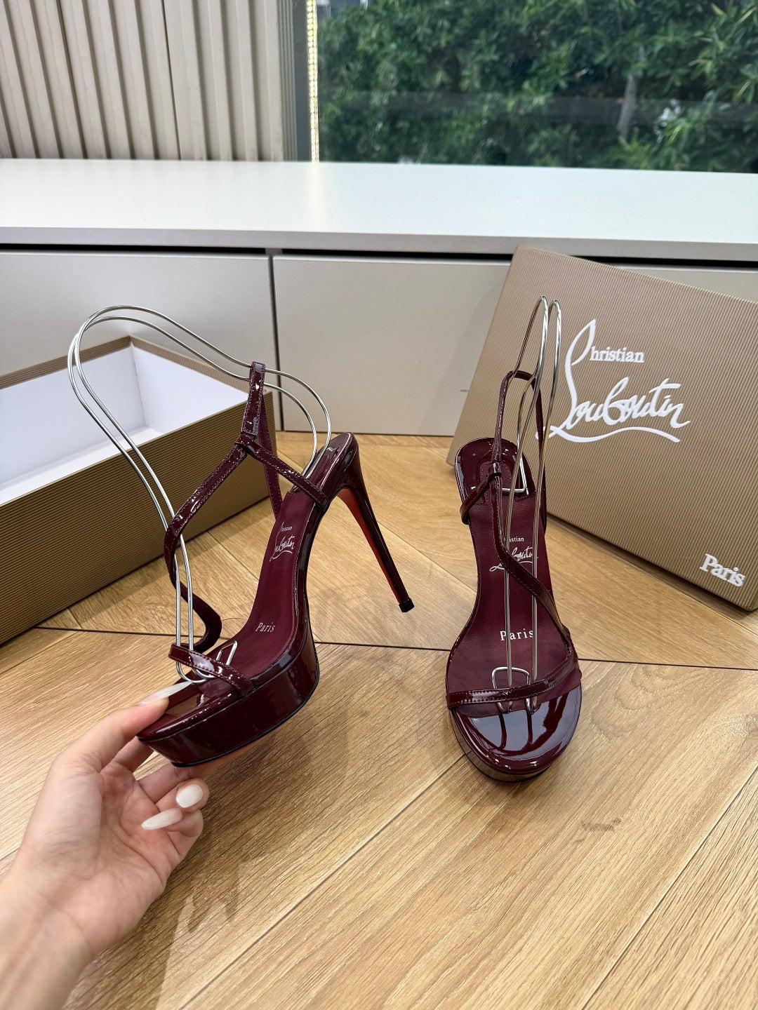 CL 26s Rosalie Alta 15cm Sandal Burgundy Leather 932667