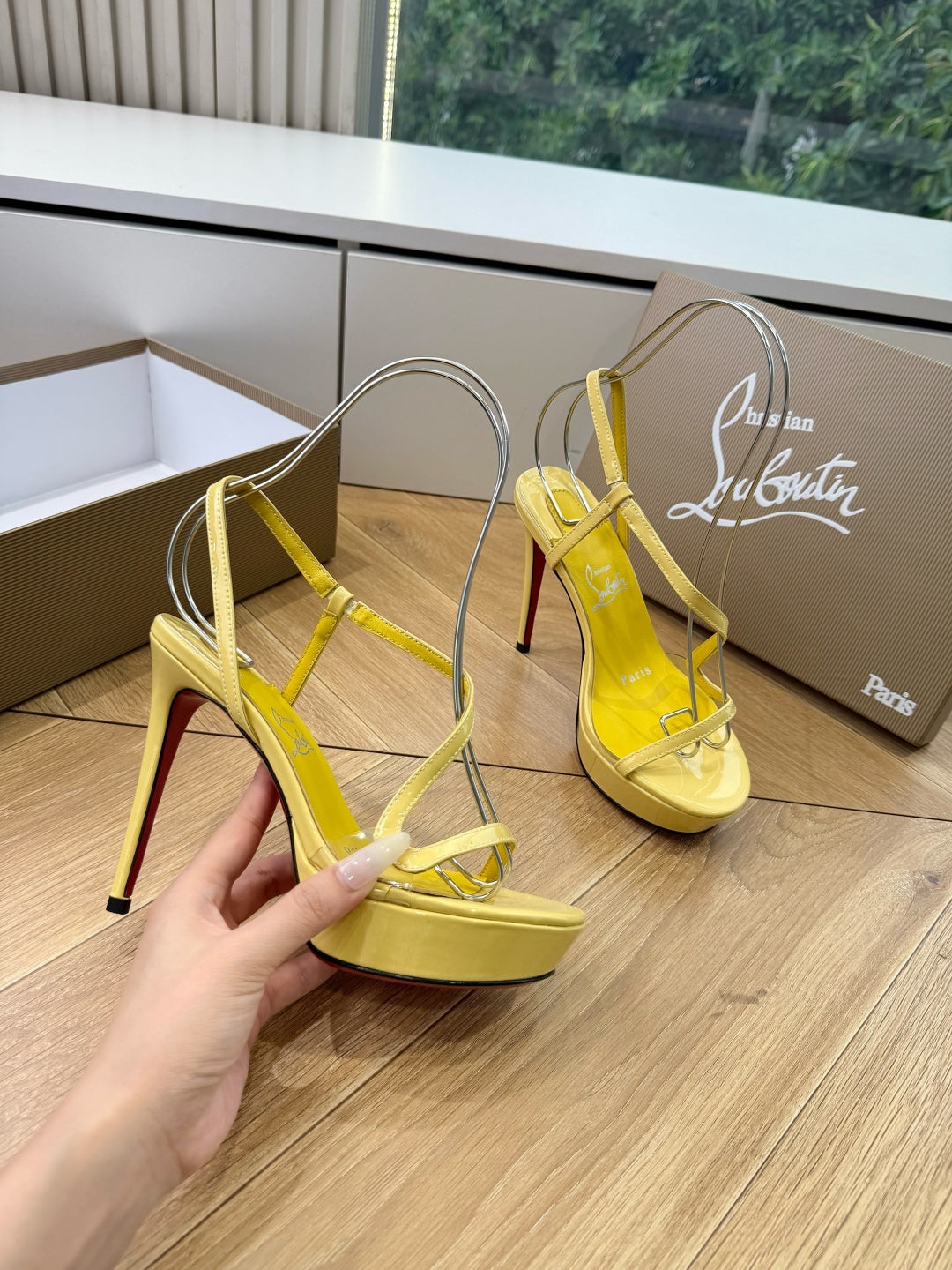 CL 26s Rosalie Alta 15cm Sandal Yellow Leather 932668
