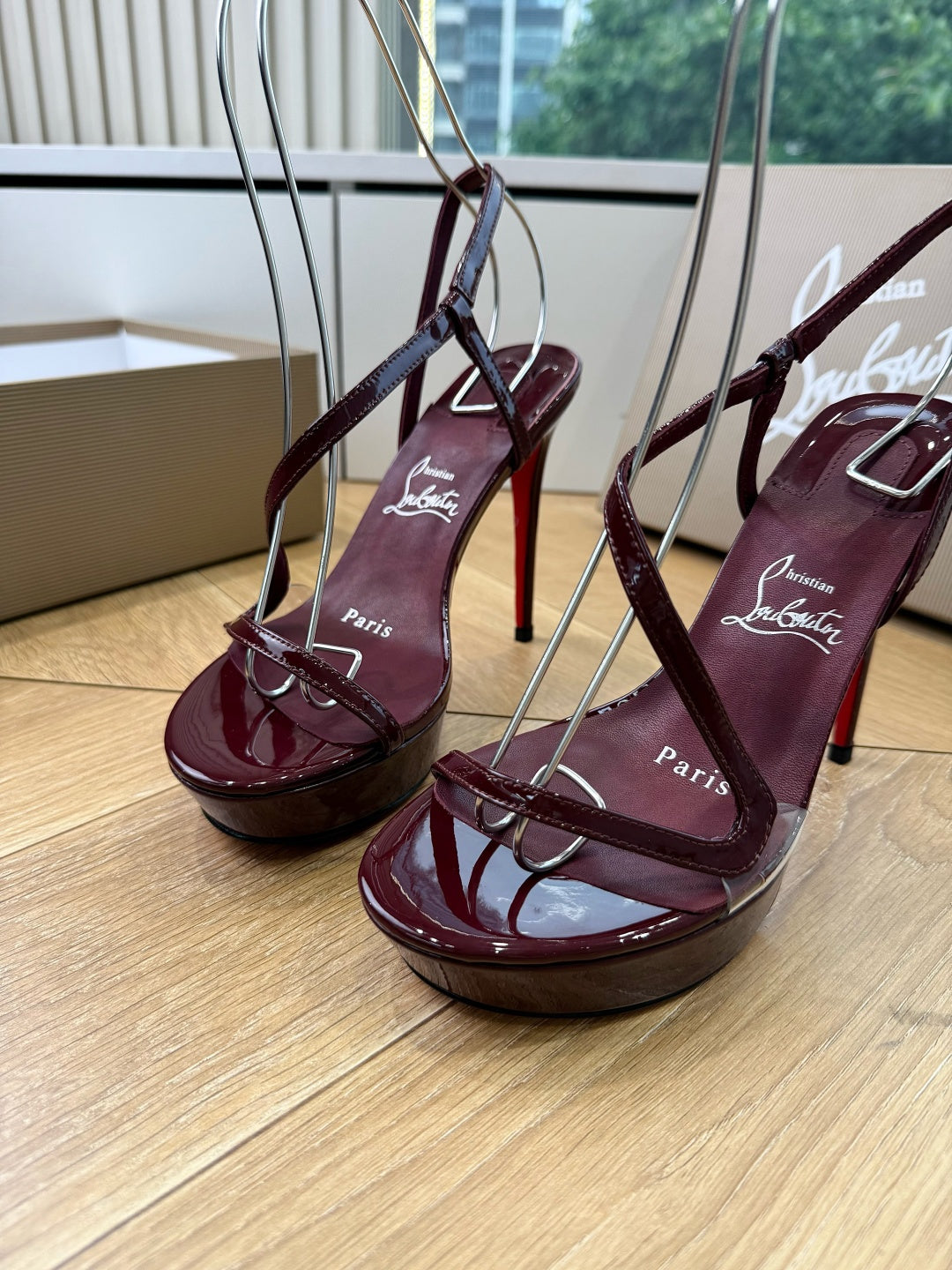 CL 26s Rosalie Alta 15cm Sandal Burgundy Leather 932667