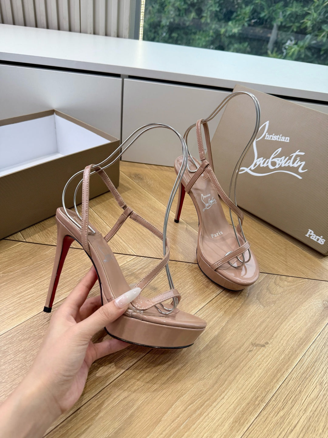 CL 26s Rosalie Alta 15cm Sandal Taupe Leather 932671