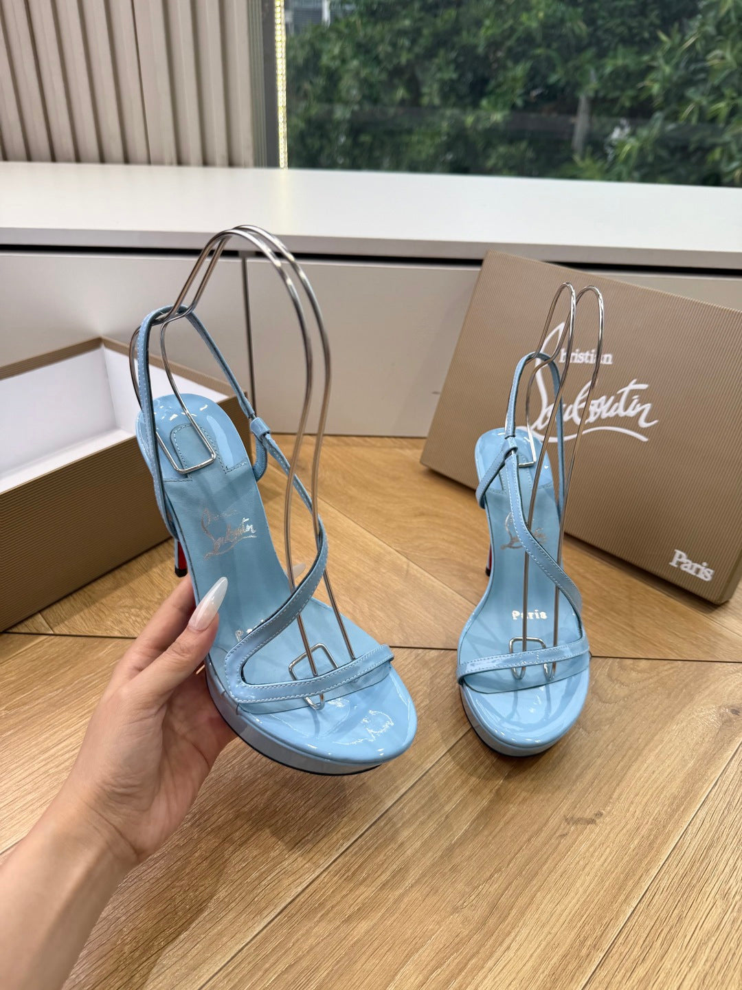 CL 26s Rosalie Alta 15cm Sandal Blue Leather 932670