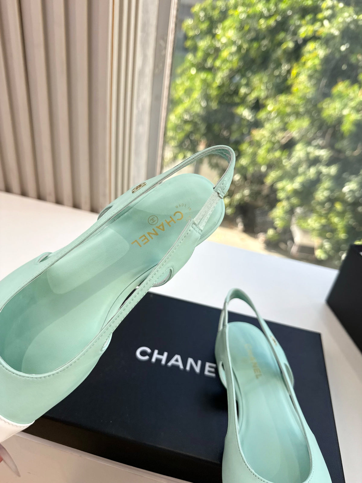 CC 26s Cap Toe Slingback Flats Mint Green Leather 168791