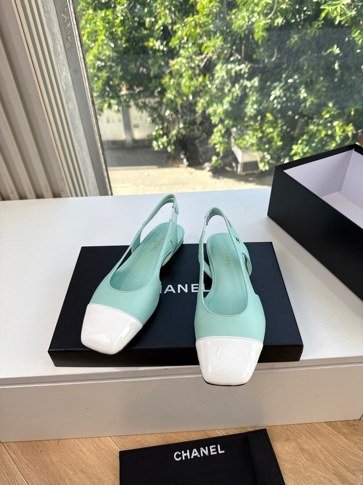 CC 26s Cap Toe Slingback Flats Mint Green Leather 168791