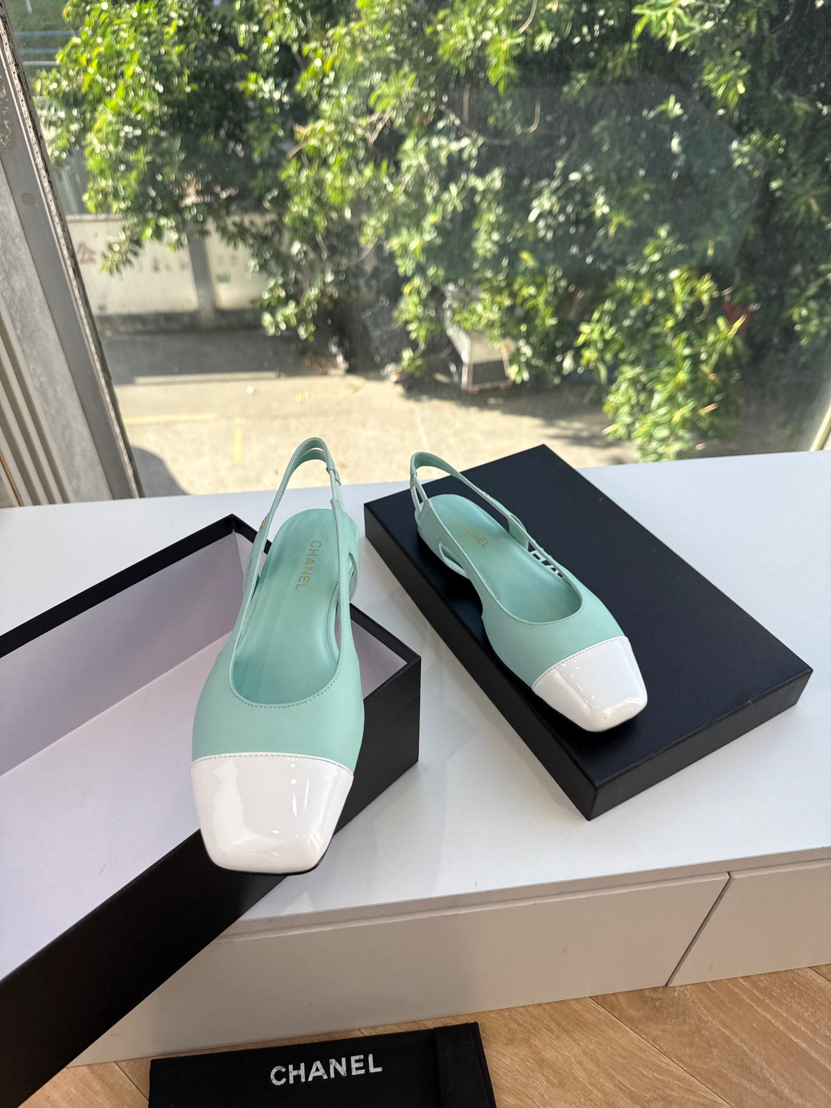 CC 26s Cap Toe Slingback Flats Mint Green Leather 168791