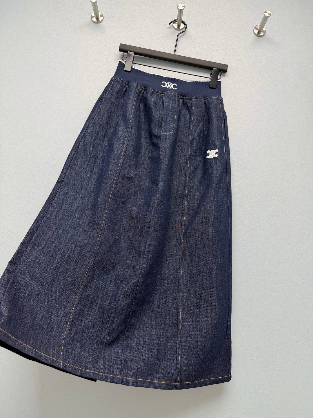 Celine 26s Waist Skirt Dark Blue Denim 399305