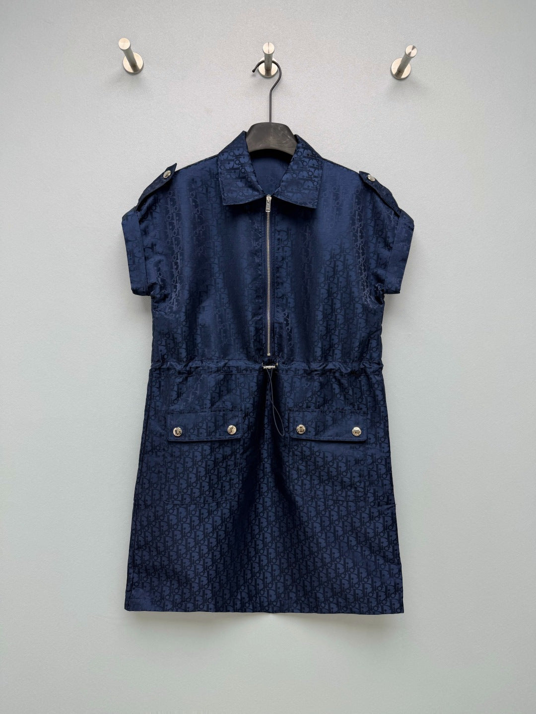 CD 26s Jacquard Fitted Dress Dark Blue Polyester 411640