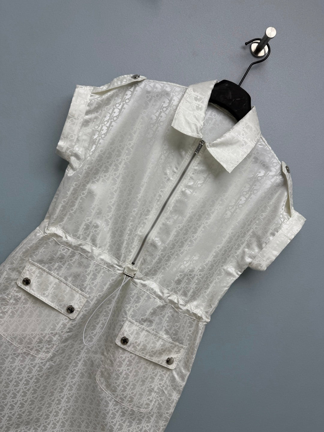 CD 26s Jacquard Fitted Dress Cream Polyester 411642