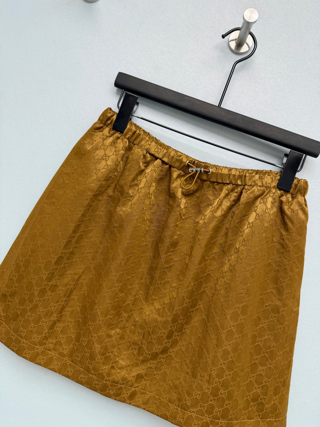 GG 26s Jacquard A-Line Mini Skirt Brown Polyester 425207