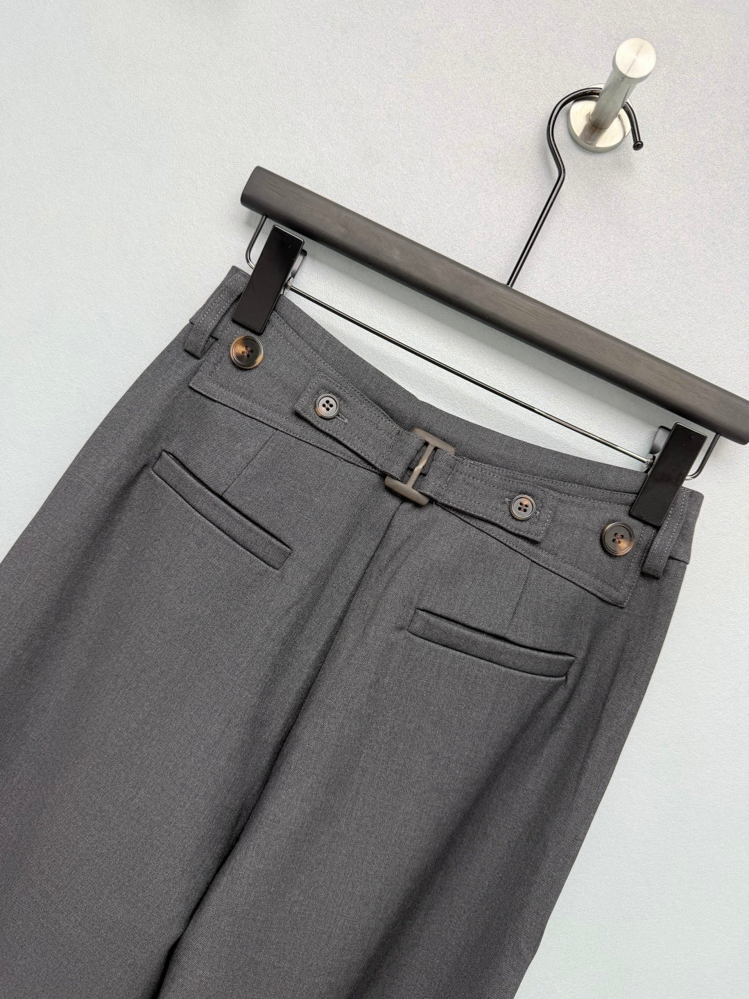 CC 26s High-Waisted Wide-Leg Pants Grey Polyester 425196