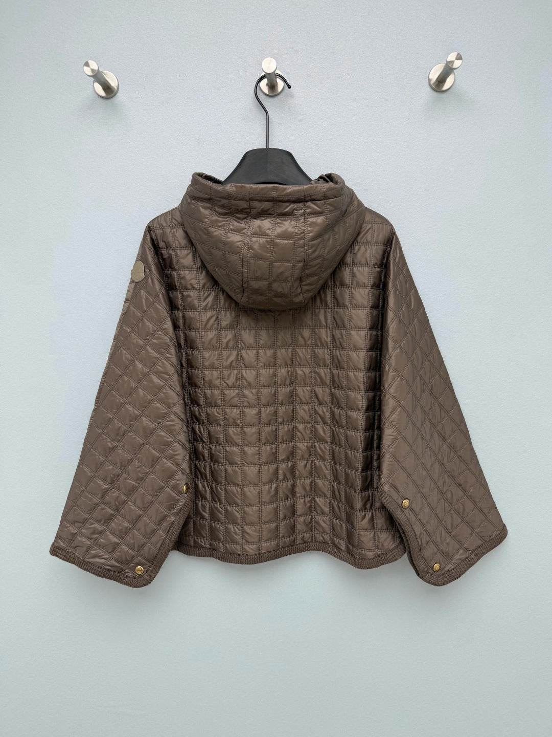 Moncler 26s Padded Coat with Classic Check Quilting Taupe 425138