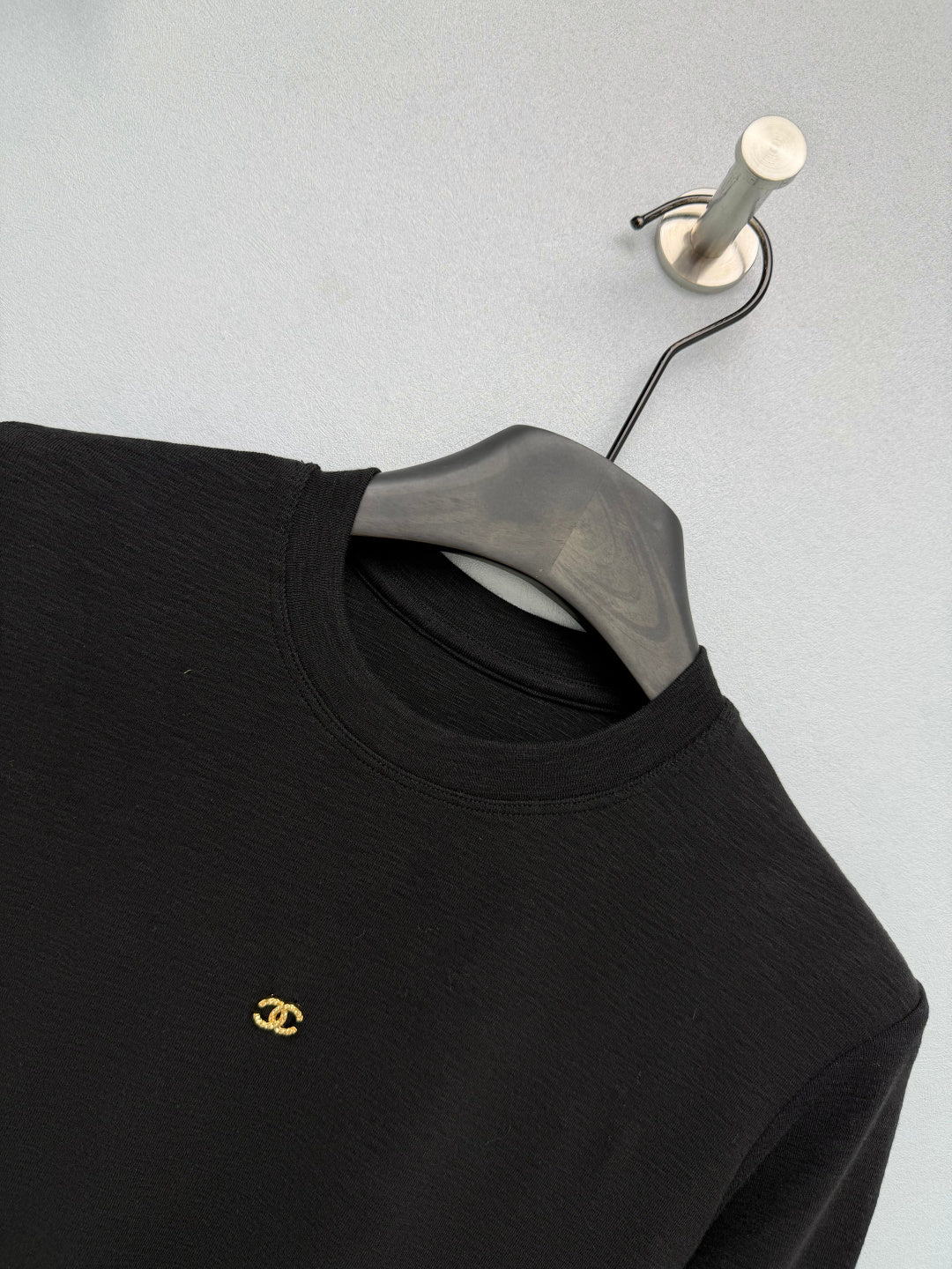 Chanel 26s Long Sleeve Top Black Knit 436012