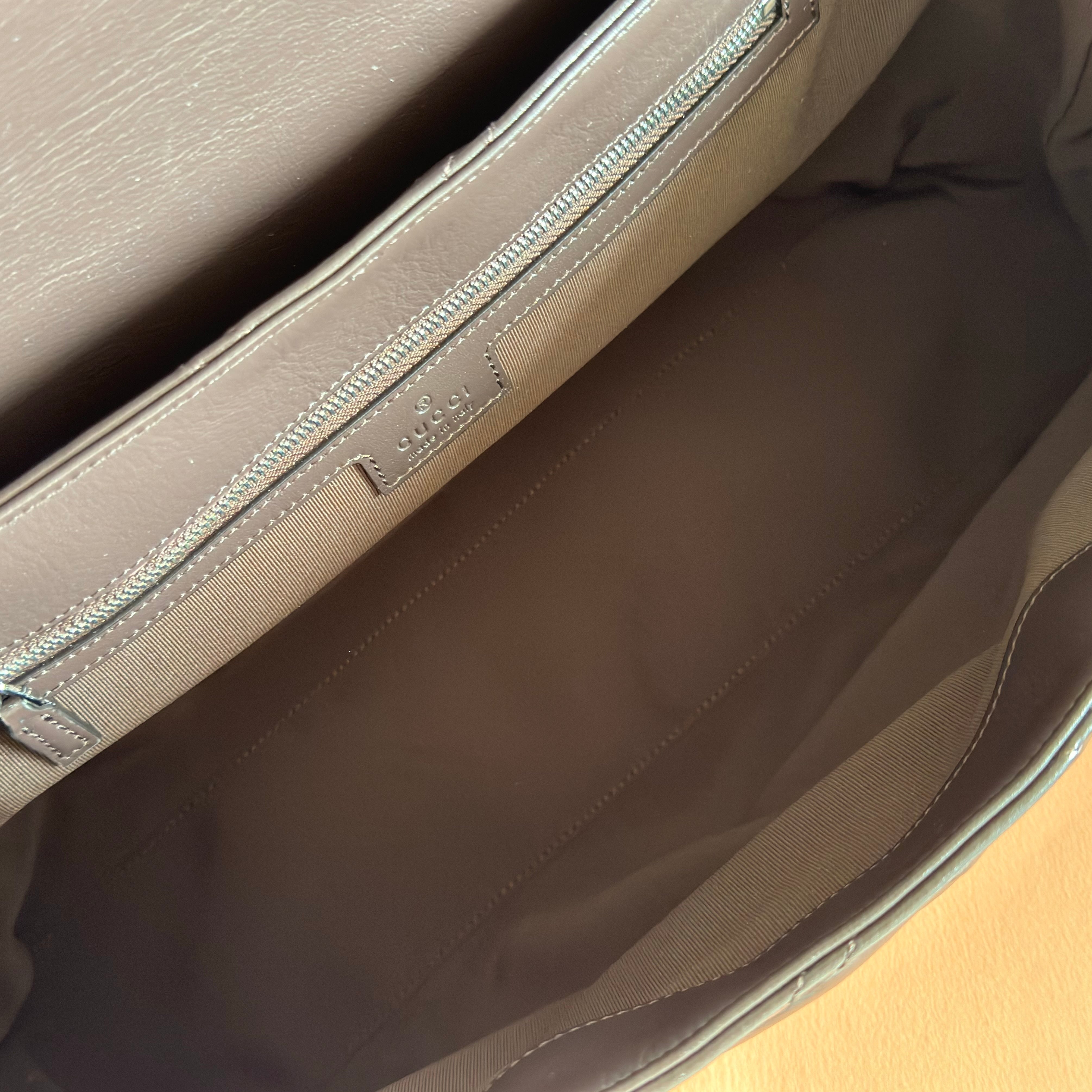 GG Blondie Large Handbag 32cm Brown Suede Calfskin