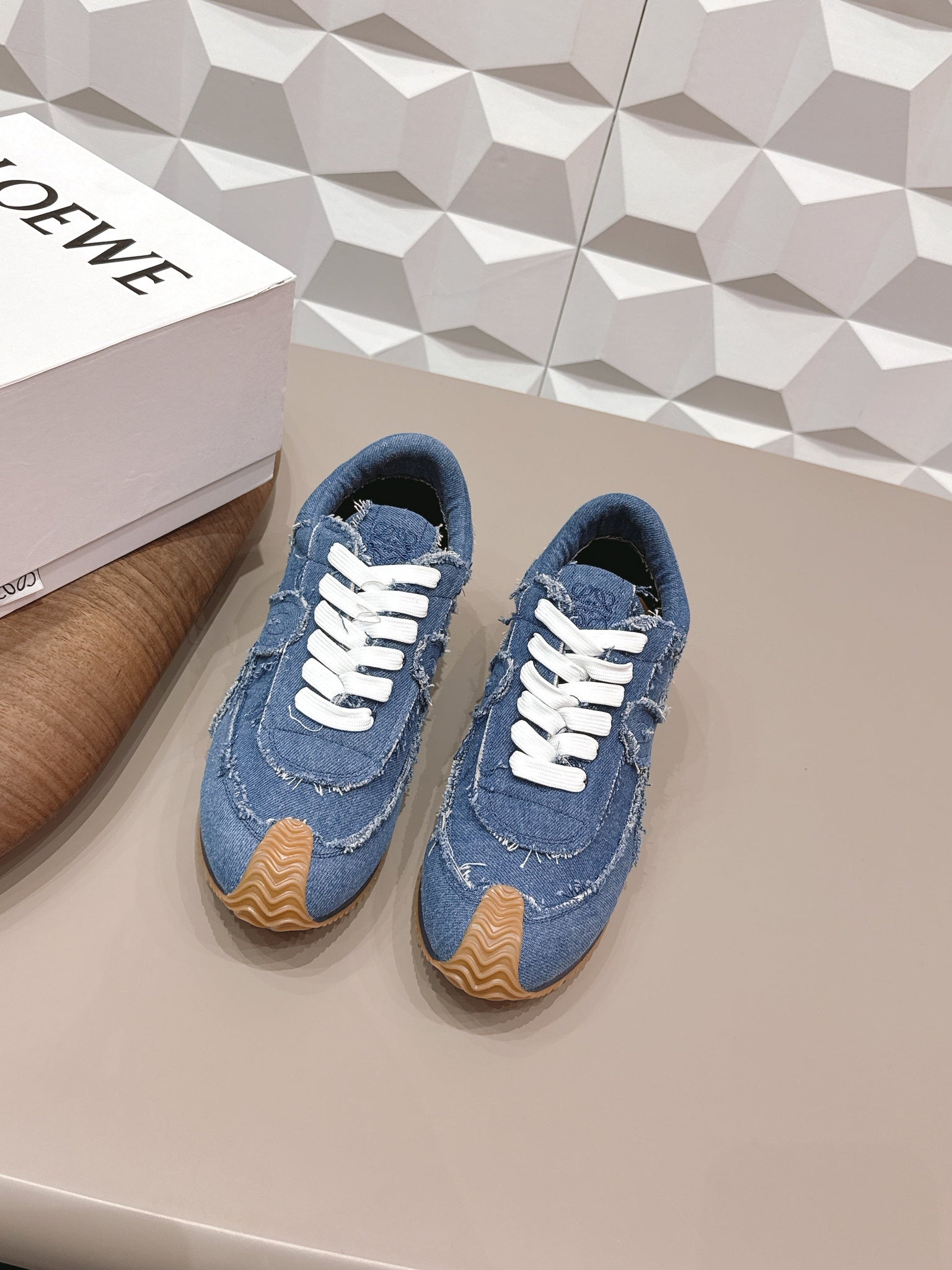 Loewe 26s Flow Runner Sneaker In Blue Denim