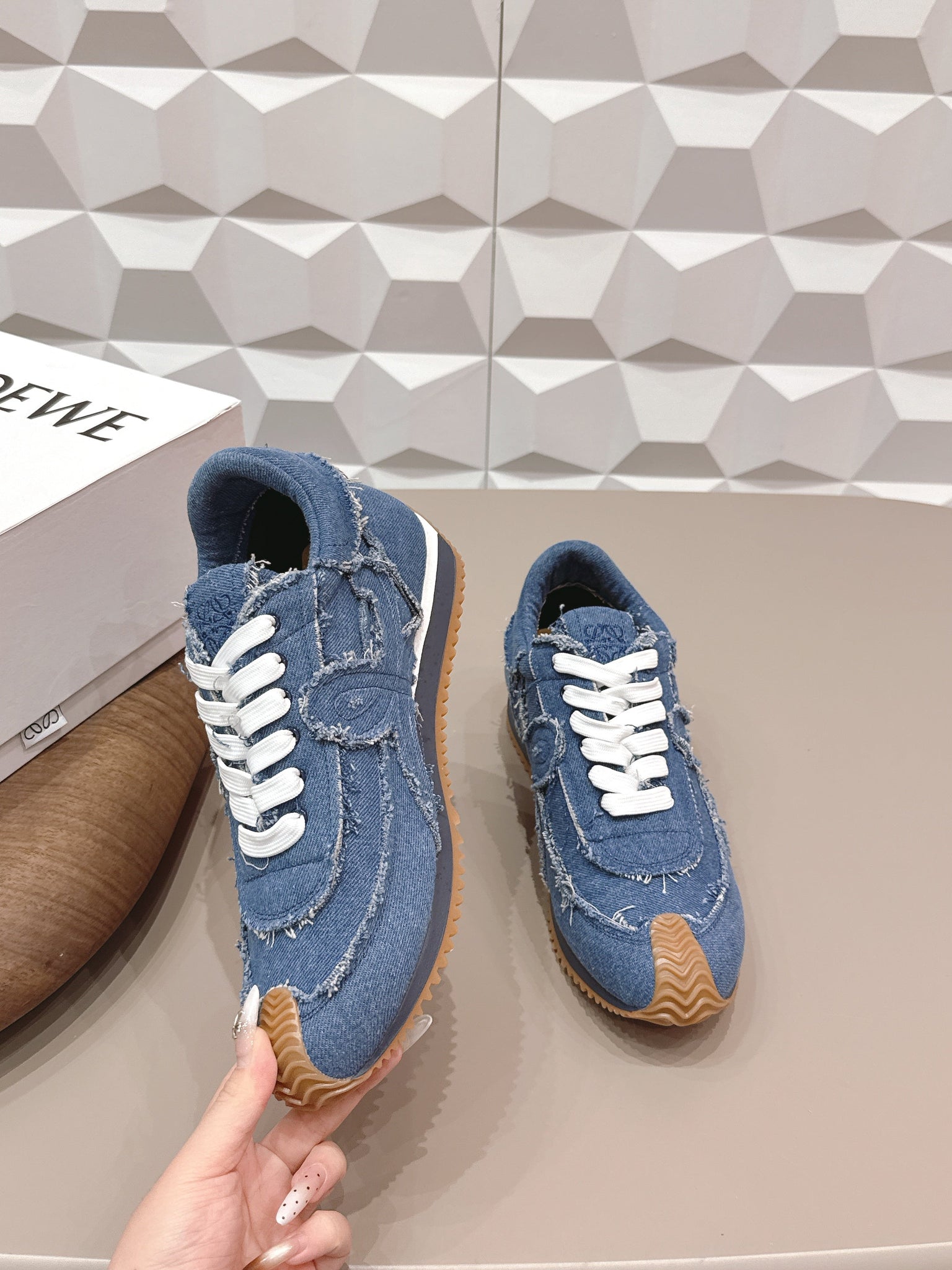 Loewe 26s Flow Runner Sneaker In Blue Denim