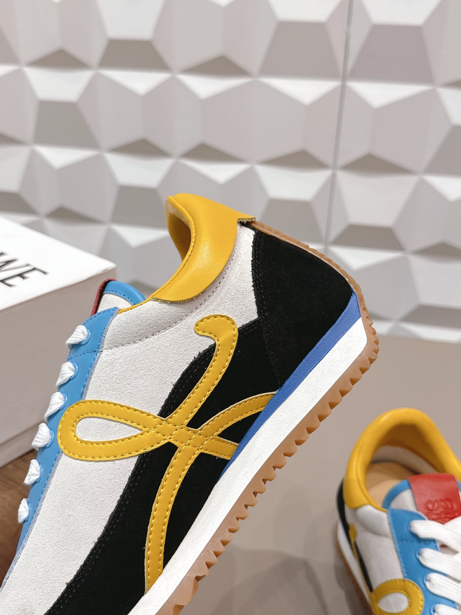 Loewe 26s Flow Runner Sneaker In Multicolor Suede And Calfskin Style 4