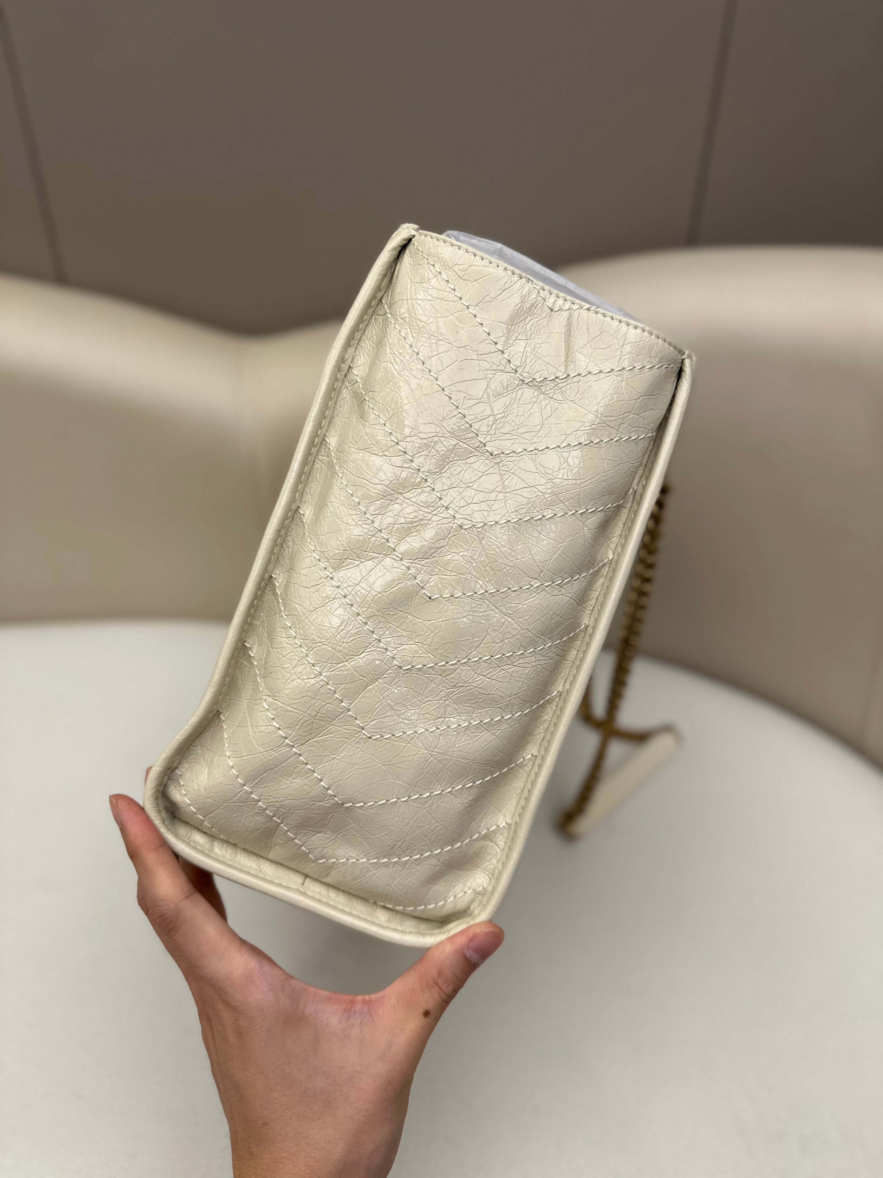 Niki Shopping Bag 33cm Cream Vintage Calfskin GHW