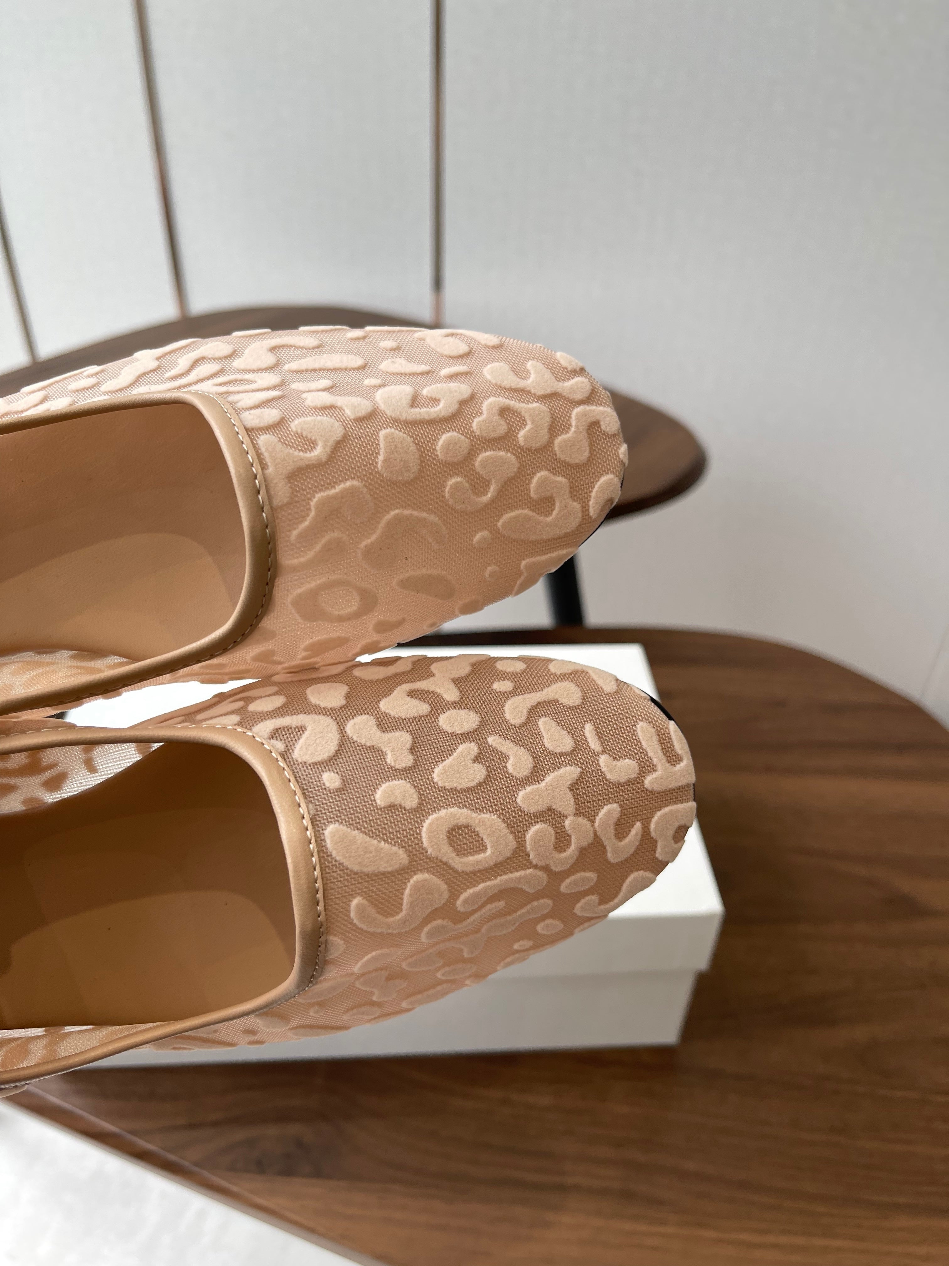 The Row Mary Jane Nude Beige Mesh And Sheepskin 330803